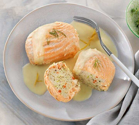 Paupiette de saumon sauce beurre citronné