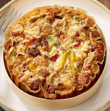 Quiche sans pâte chorizo & poivrons