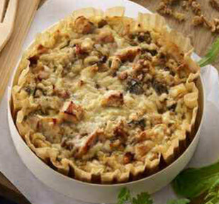 Quiche sans pâte poulet & champignons