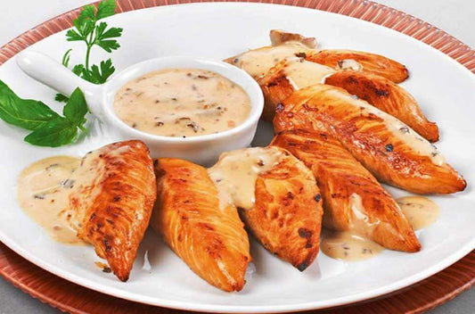 Aiguillettes de poulet sauce aux cèpes